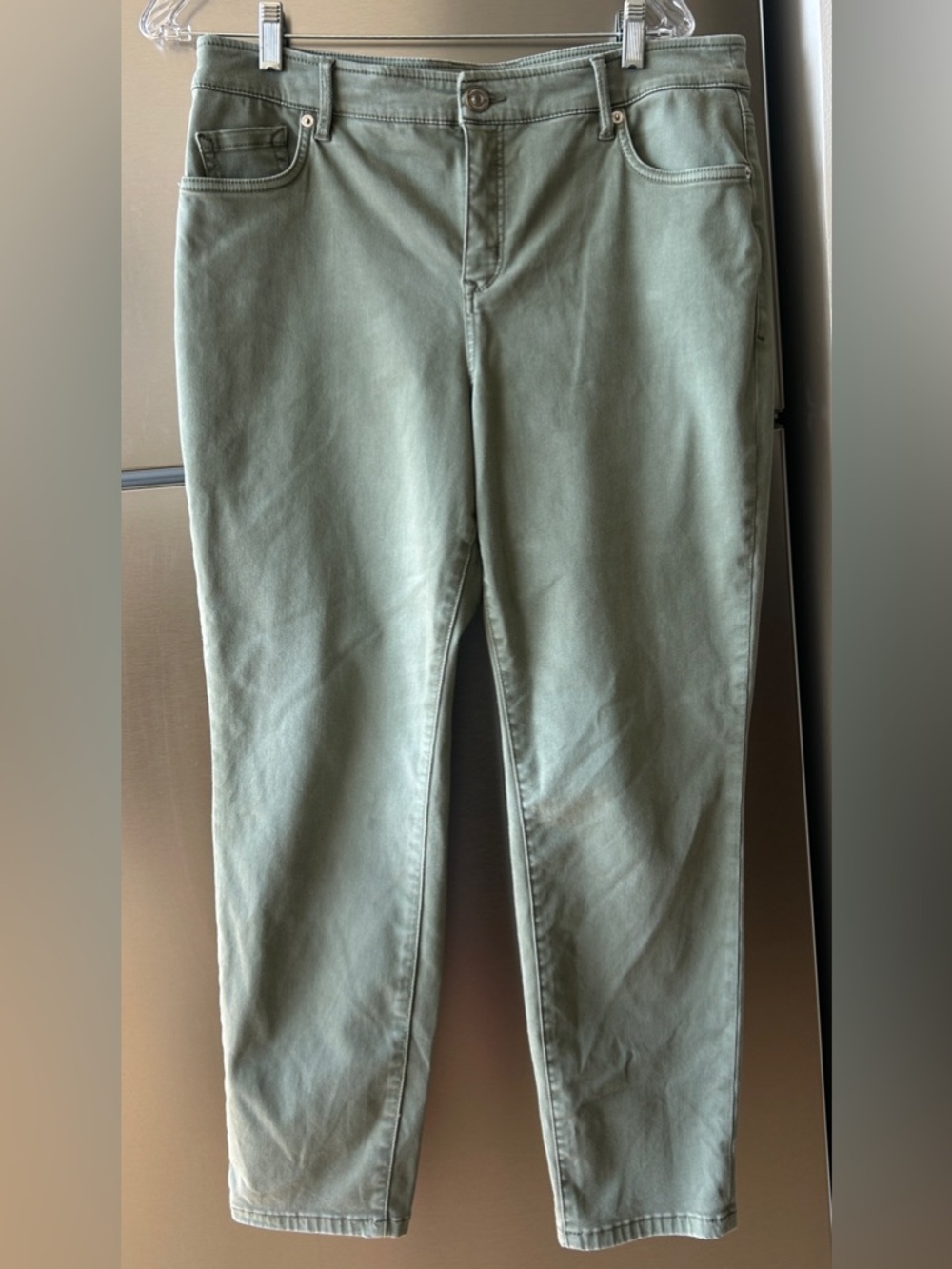 Tommy Bahama Boracay Beach High Rise Ankle Jeans Sage Green Size 28 Tencel Blend